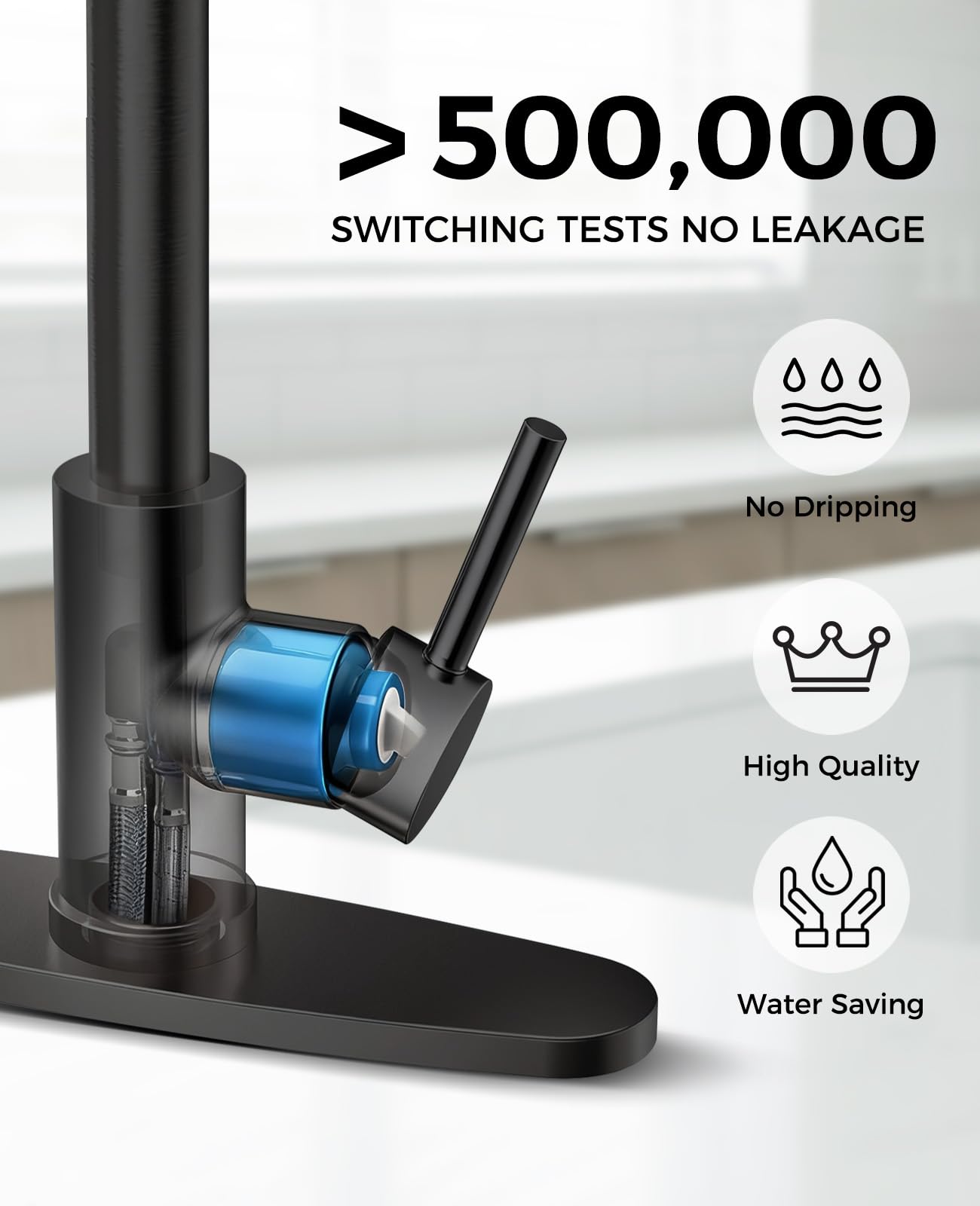 Hauwute fingerprint-resistant finish keeps the faucet clean with minimal effort