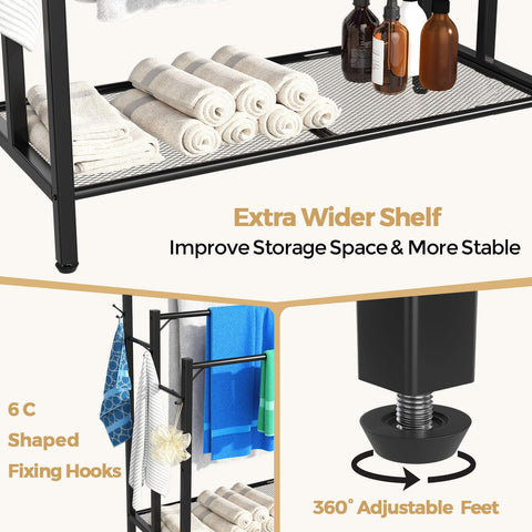 HavenlyYouth oversized towels rack promotes quick drying with open ventilation