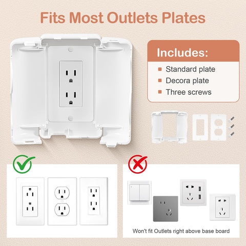 Havenso outlet cover with cord management space for tidy plugs