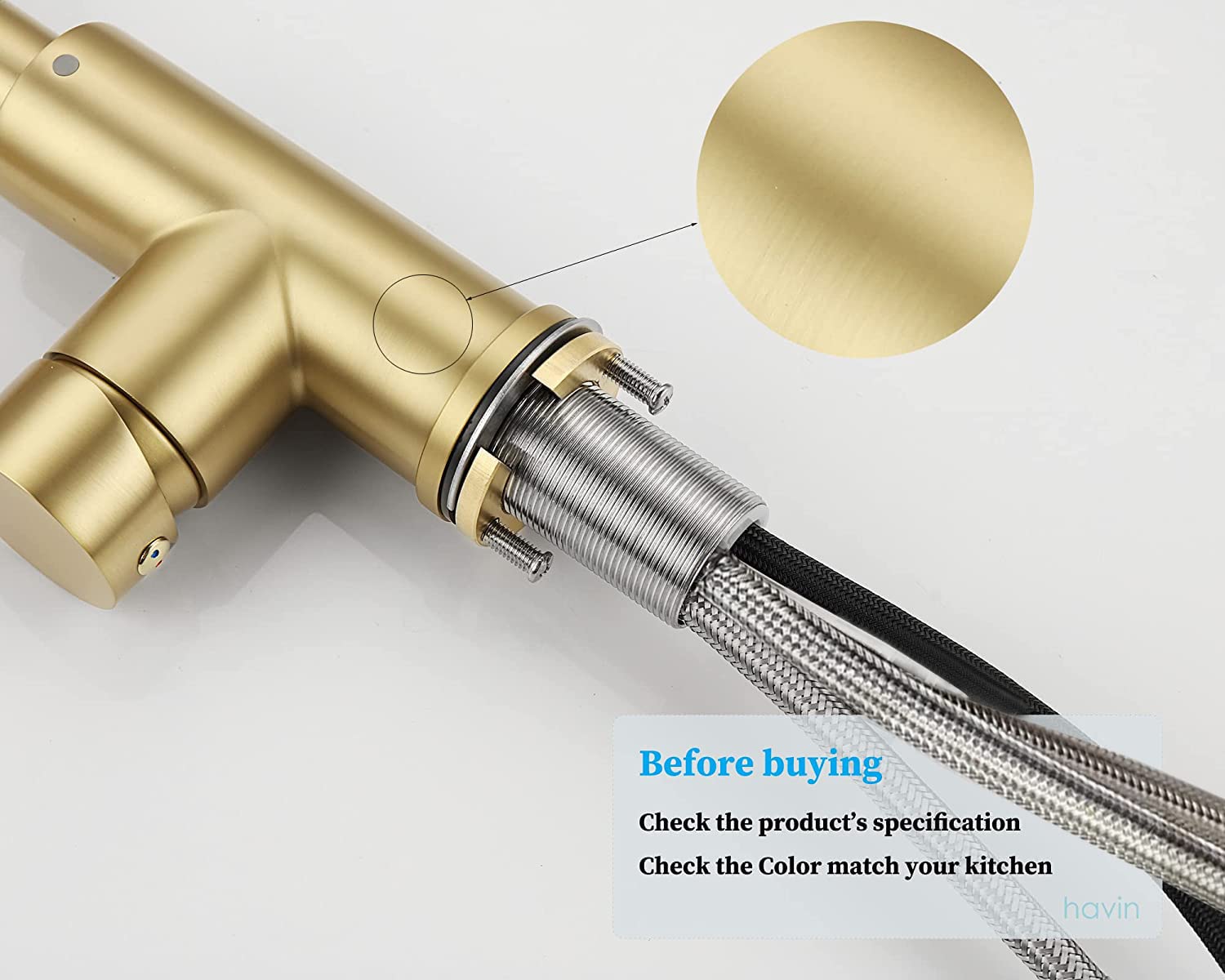Havin Gold faucet with cUPC ceramic cartridge for smooth operation