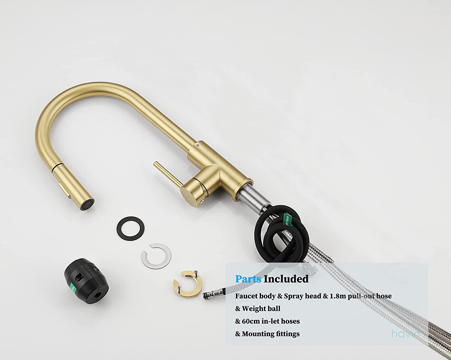 Havin Gold packaging foam protection keeps faucet safe during transit