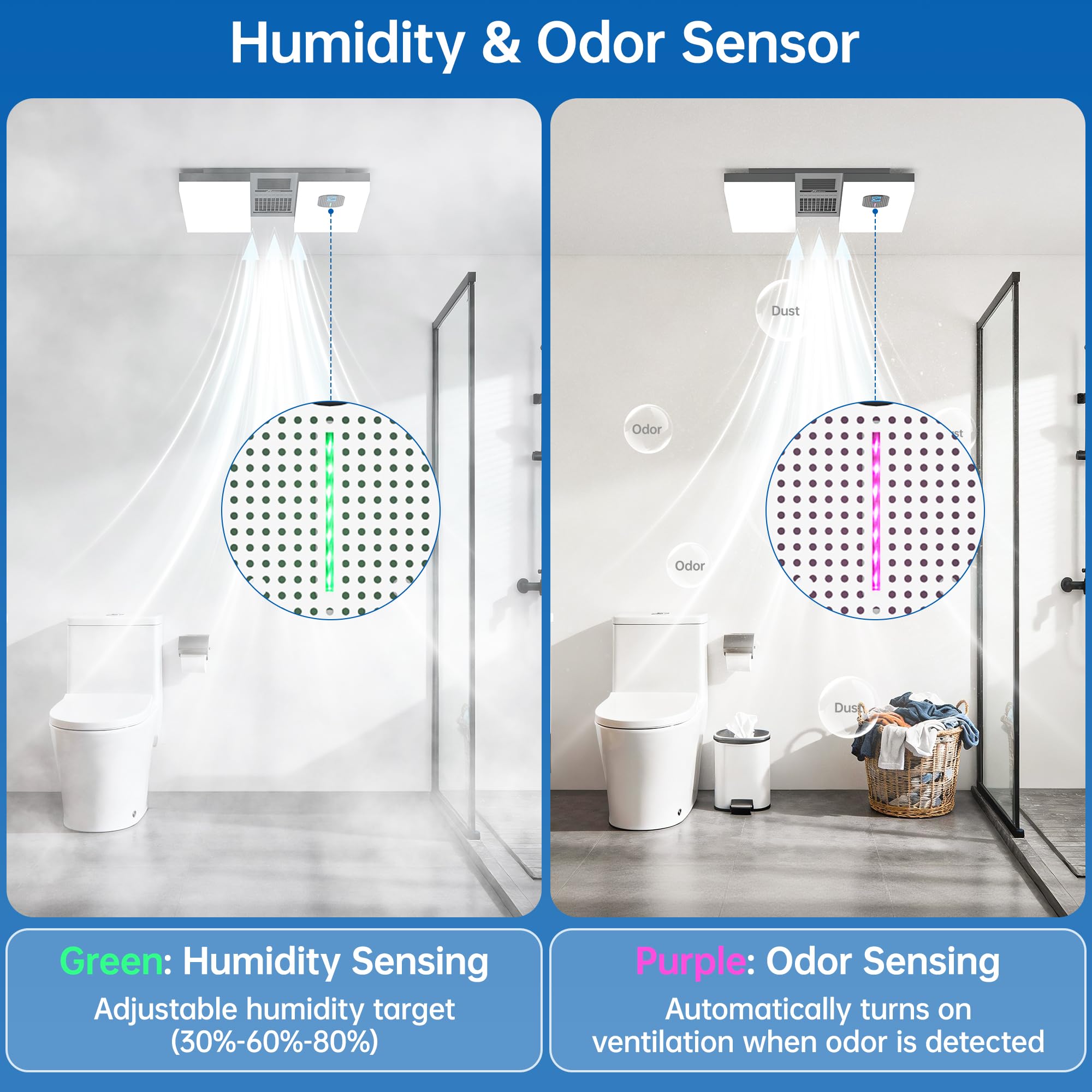 Hawkrown dual heat levels provide cozy warmth during chilly bathroom moments