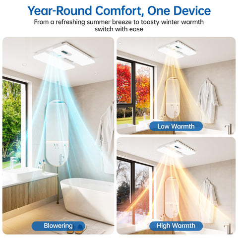 Hawkrown exhaust fan dual heat levels provide warm air all year.