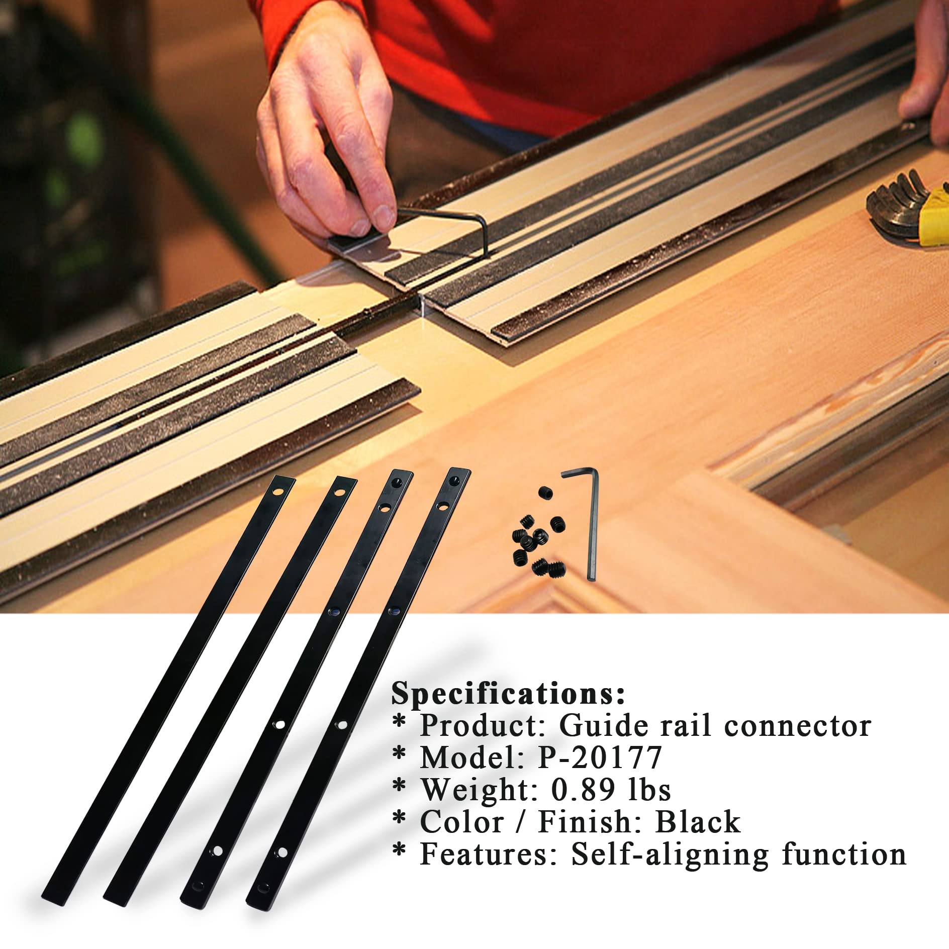 Hawmow auxiliary bar for connector kit stabilizes extended guide rails