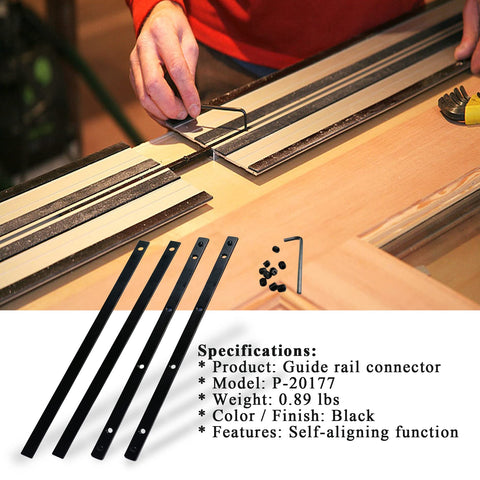 Hawmow auxiliary bar for connector kit stabilizes extended guide rails