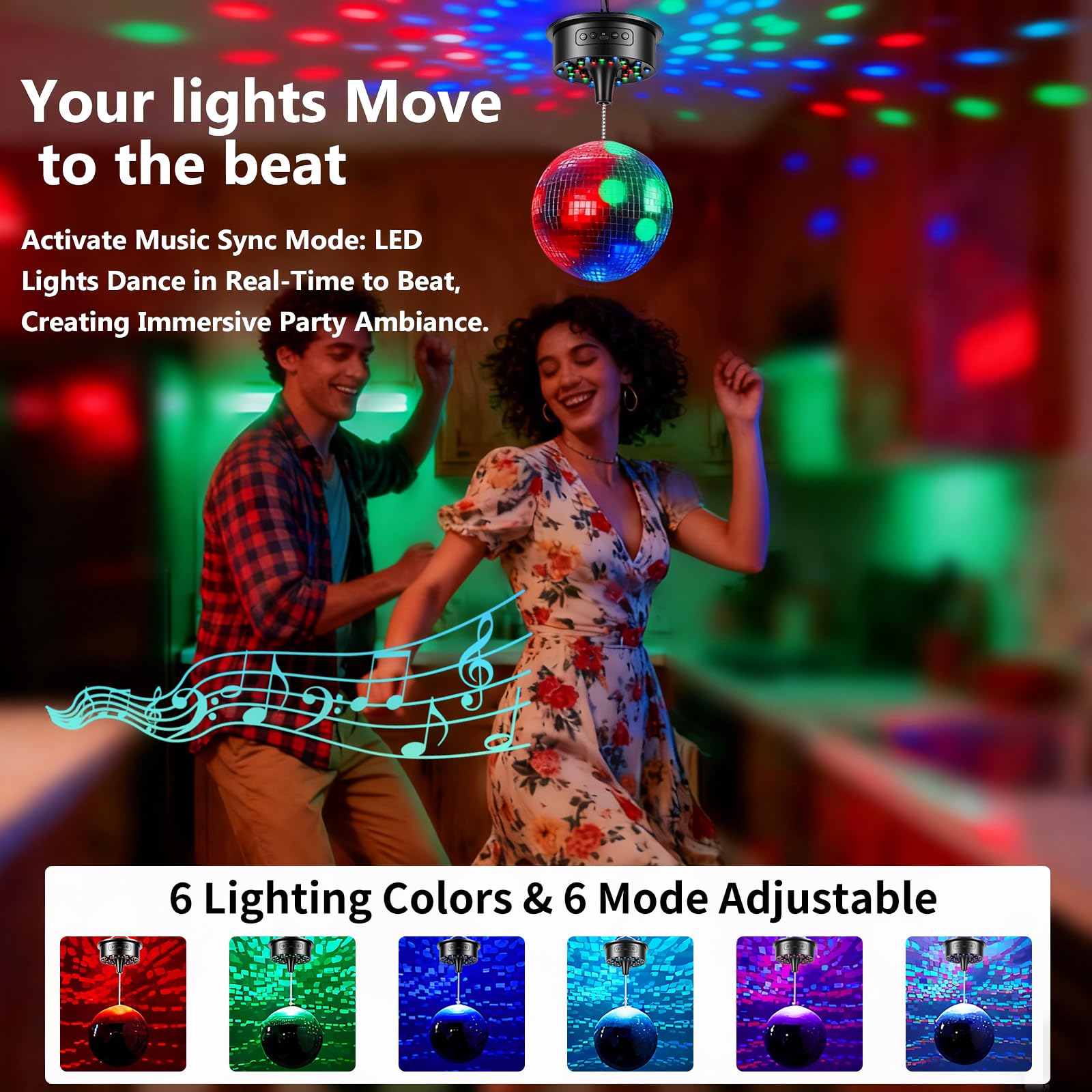 HayashiMako disco ball rotates at 0-15rpm for customizable party mood.