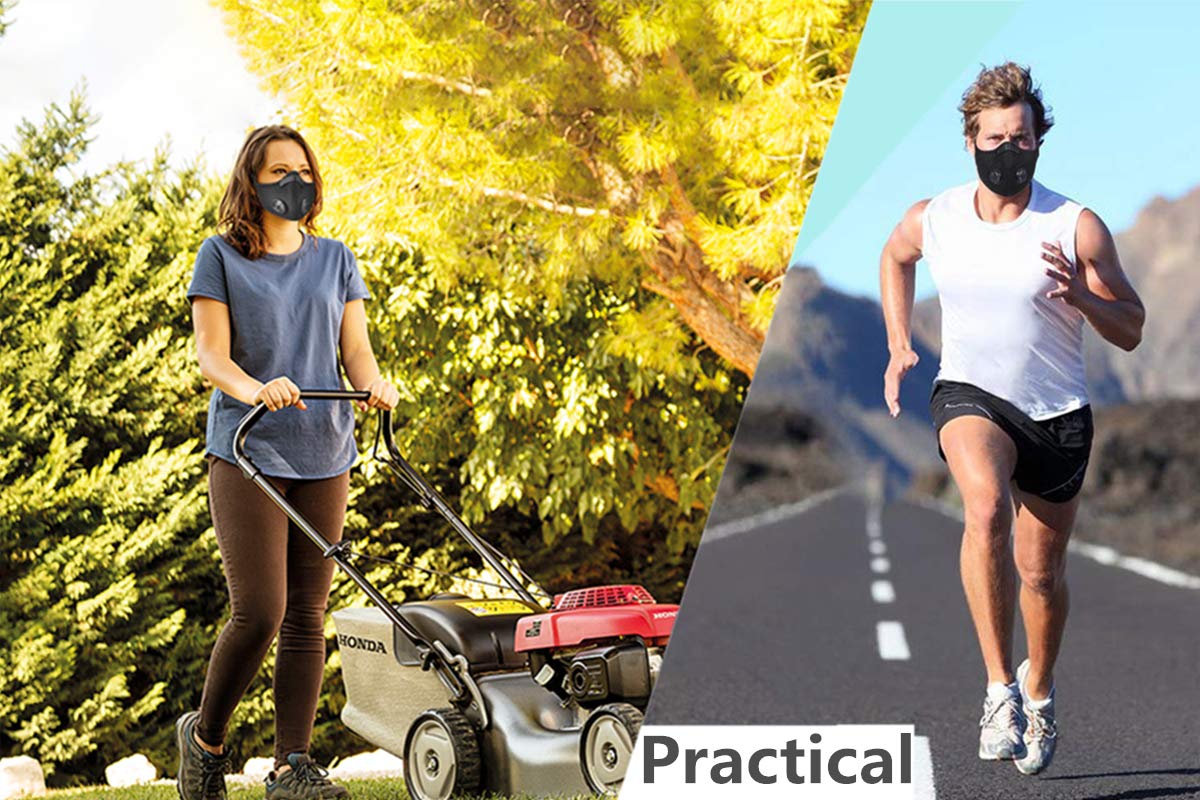 Hayodo Loops mask five-layer filtration including activated carbon.