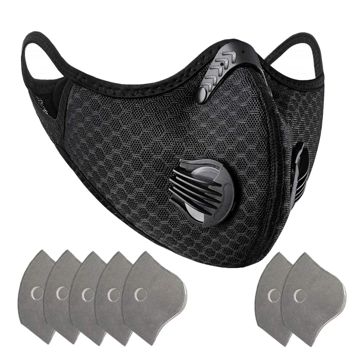 Hayodo Loops mask front view showing secure fit for dusty tasks.