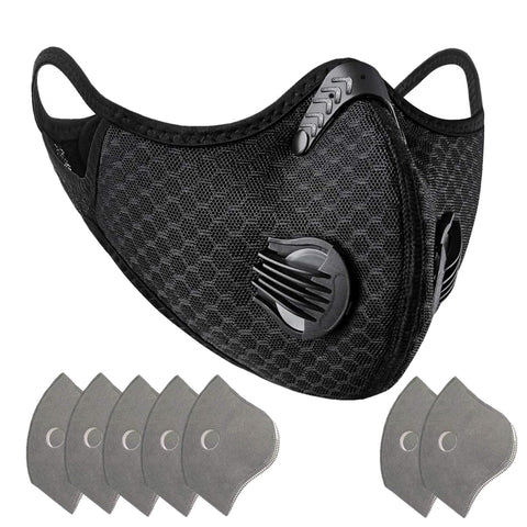 Hayodo Loops mask front view showing secure fit for dusty tasks.