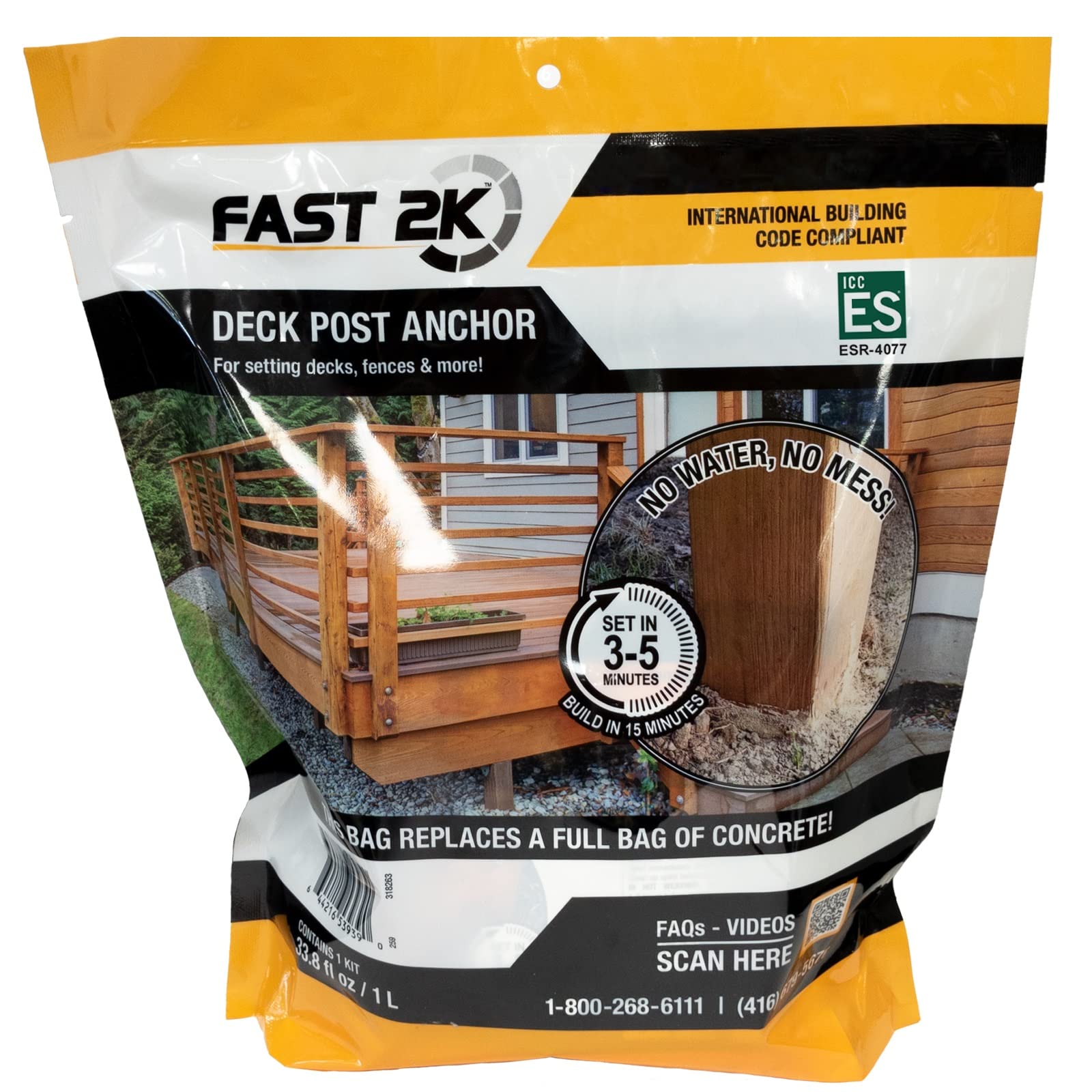 HB Fuller Fast 2K Deck Post Mix in bag ready for quick post installation.