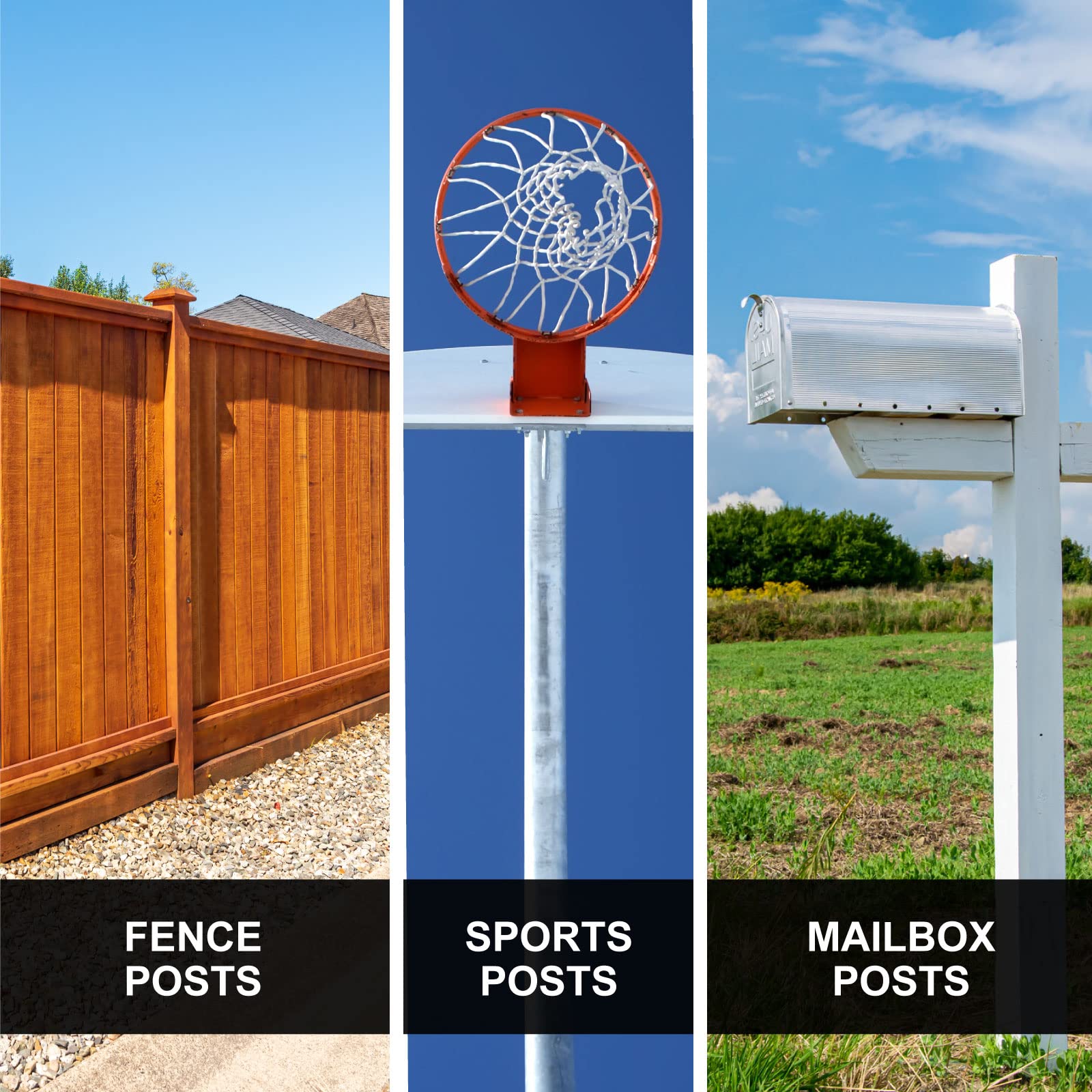 HB Fuller Fast 2K Deck Post Mix expands around a fence post for rapid setting.