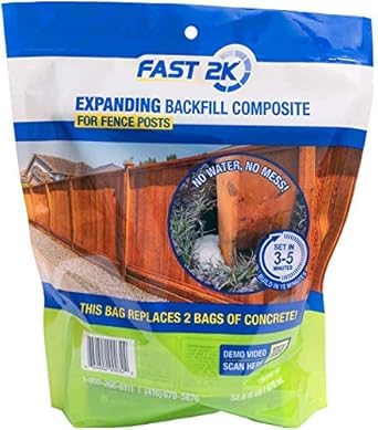 H.B. Fuller Fast 2K Post Anchor Mix bag ready for quick fence post installation.
