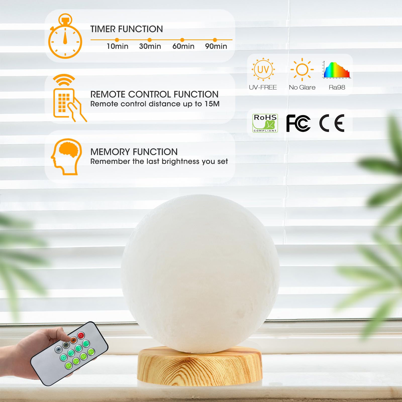 H&B Happy round lamp remote control for easy session management