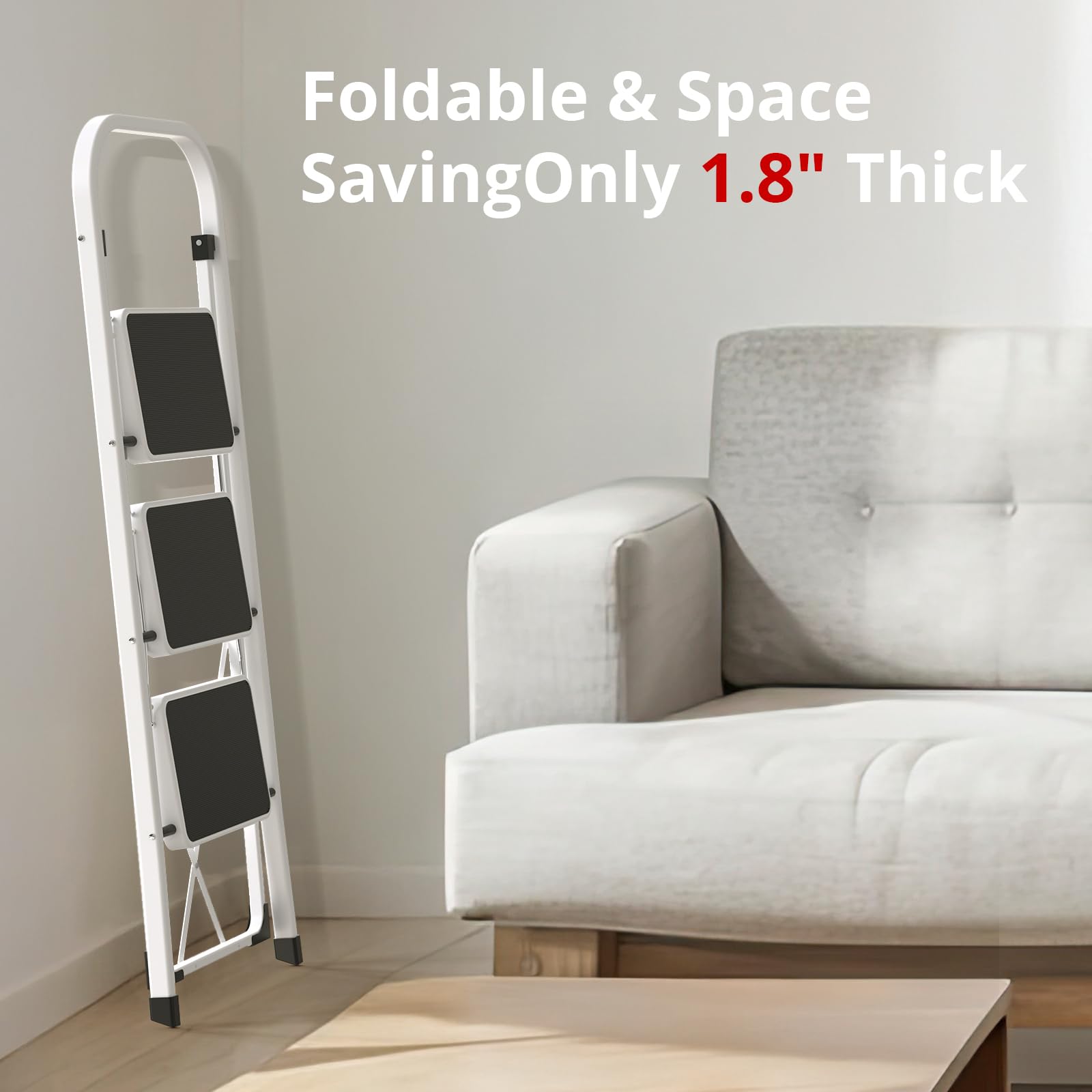 HBTower folded for compact storage in tight spaces.