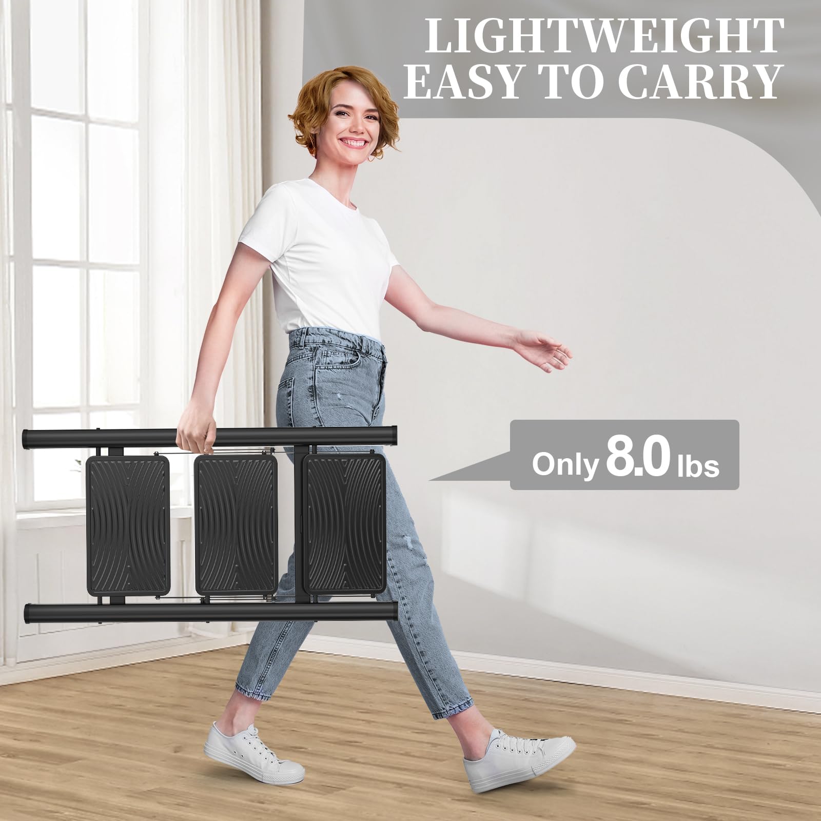 HBTower anti-slip pedals and TPR feet protect floors and prevent shifting.