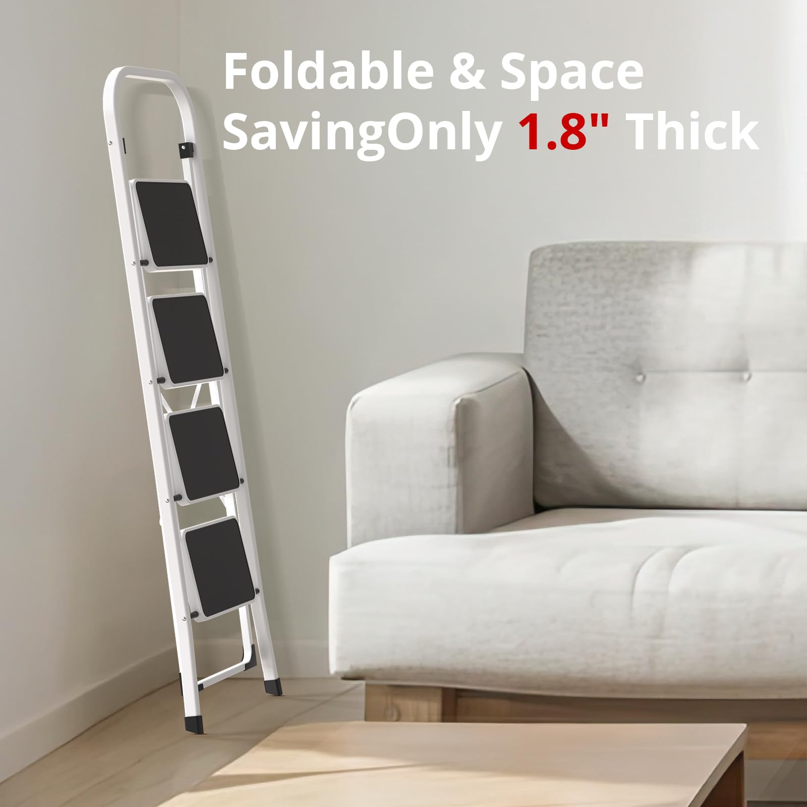 HBTower widened steps offer stable footing for easy elevation.