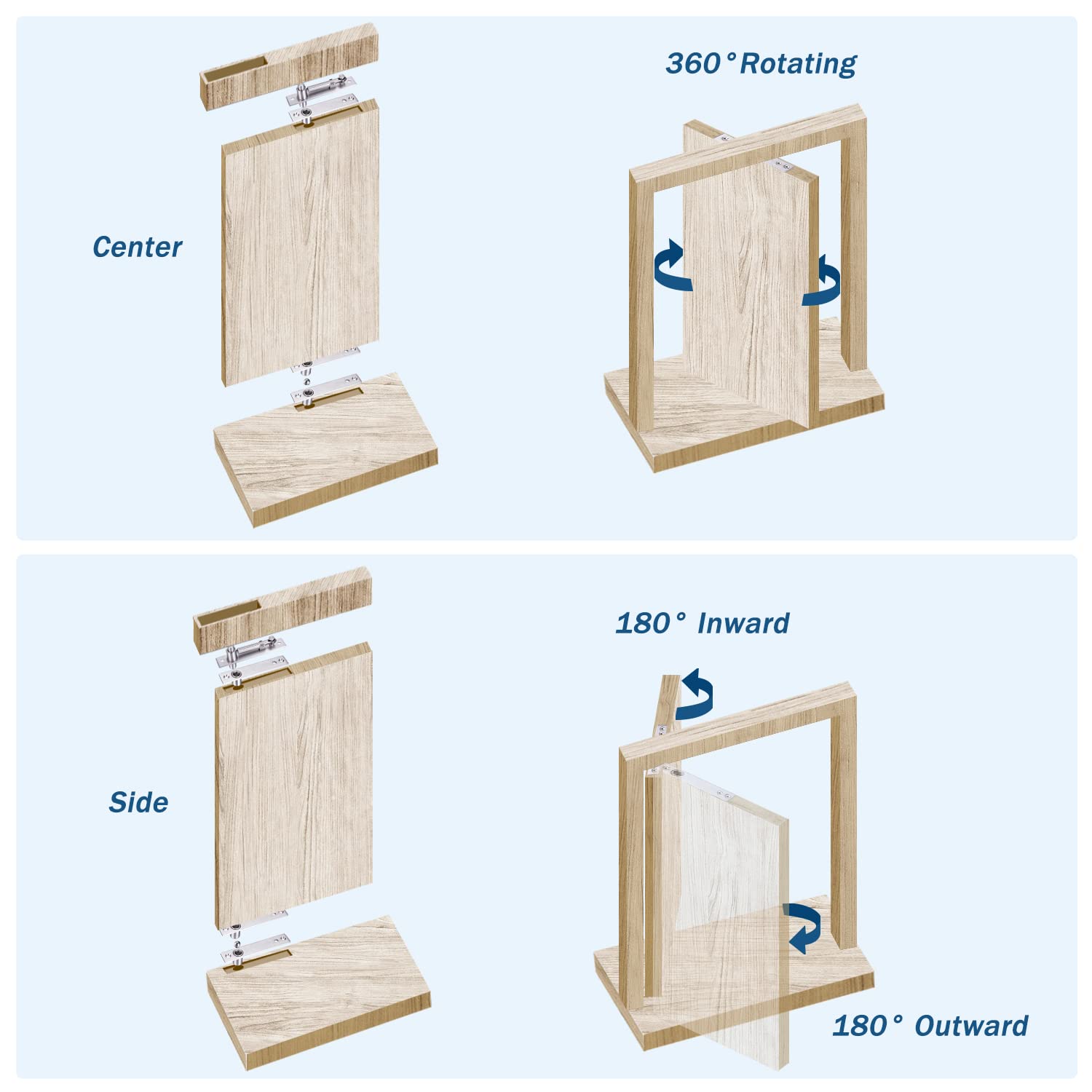 HBL' 100kg load-bearing hinge supports heavy doors without sag.