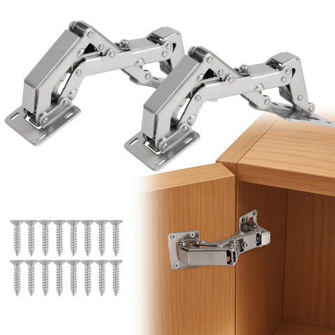 HBL' 170° soft close hinges close quietly on a heavy cabinet door
