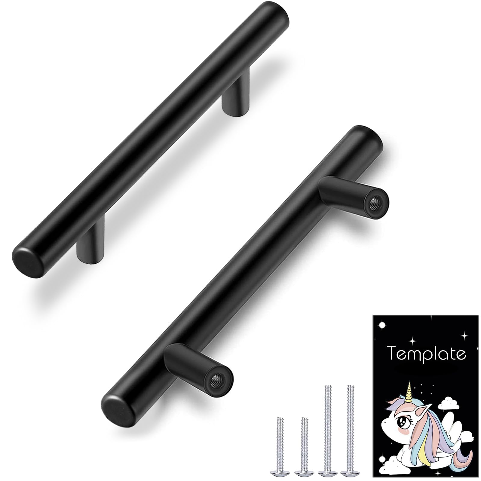 HBL' 30-pack matte black cabinet pull front view highlights modern style and durability.