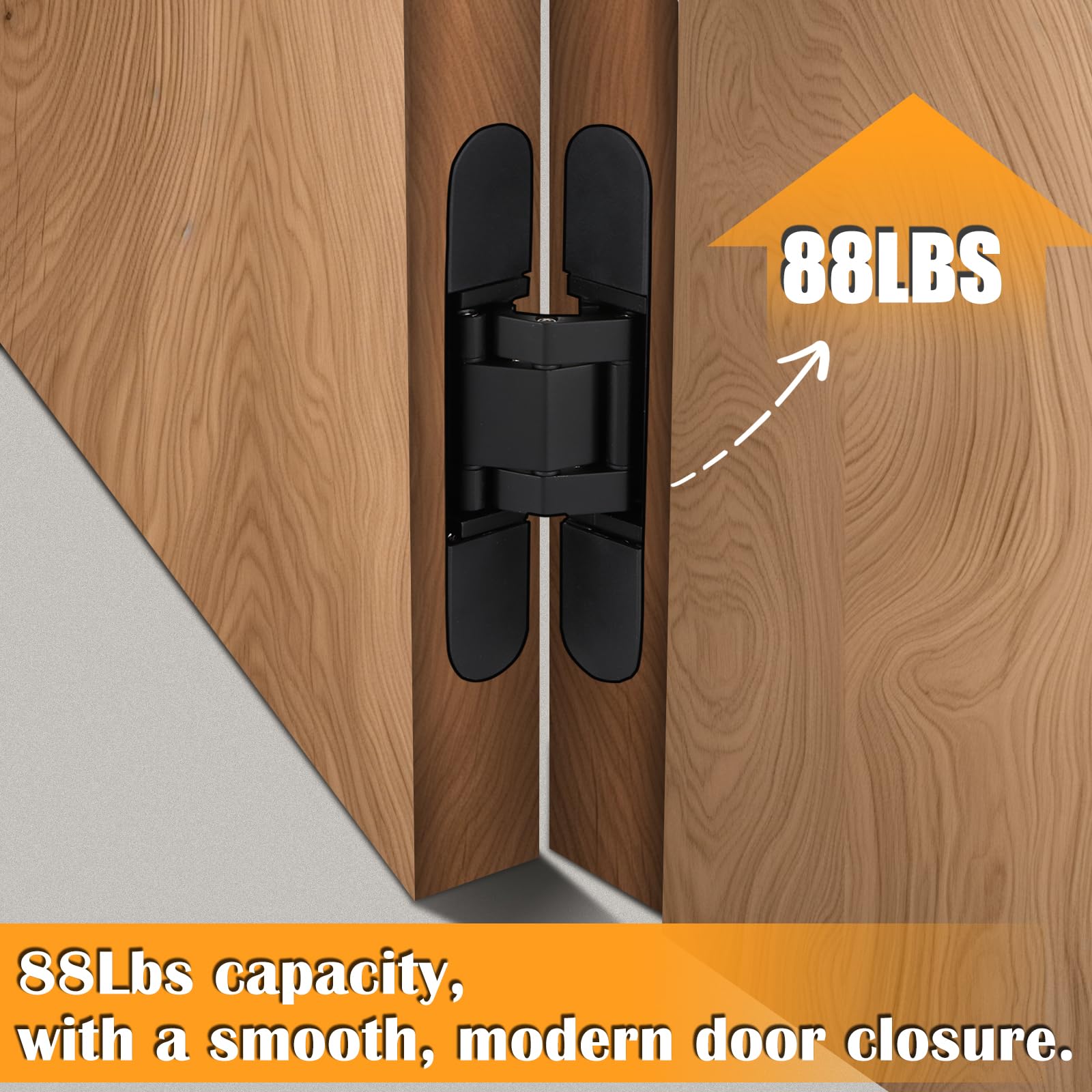 HBL' 6 inch hidden hinges black finish add sleek look to concealed doors