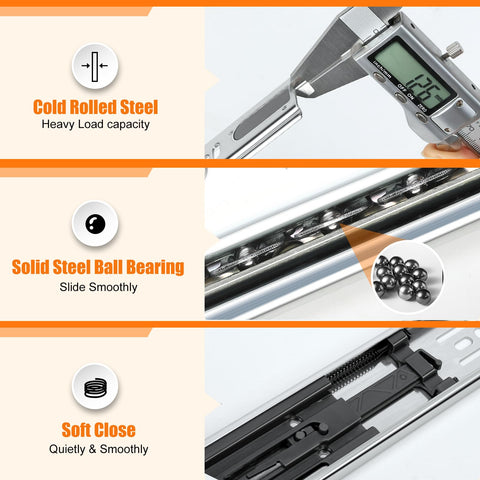 HBL double anti-drop drawer slide keeps drawers secure and easy to remove.