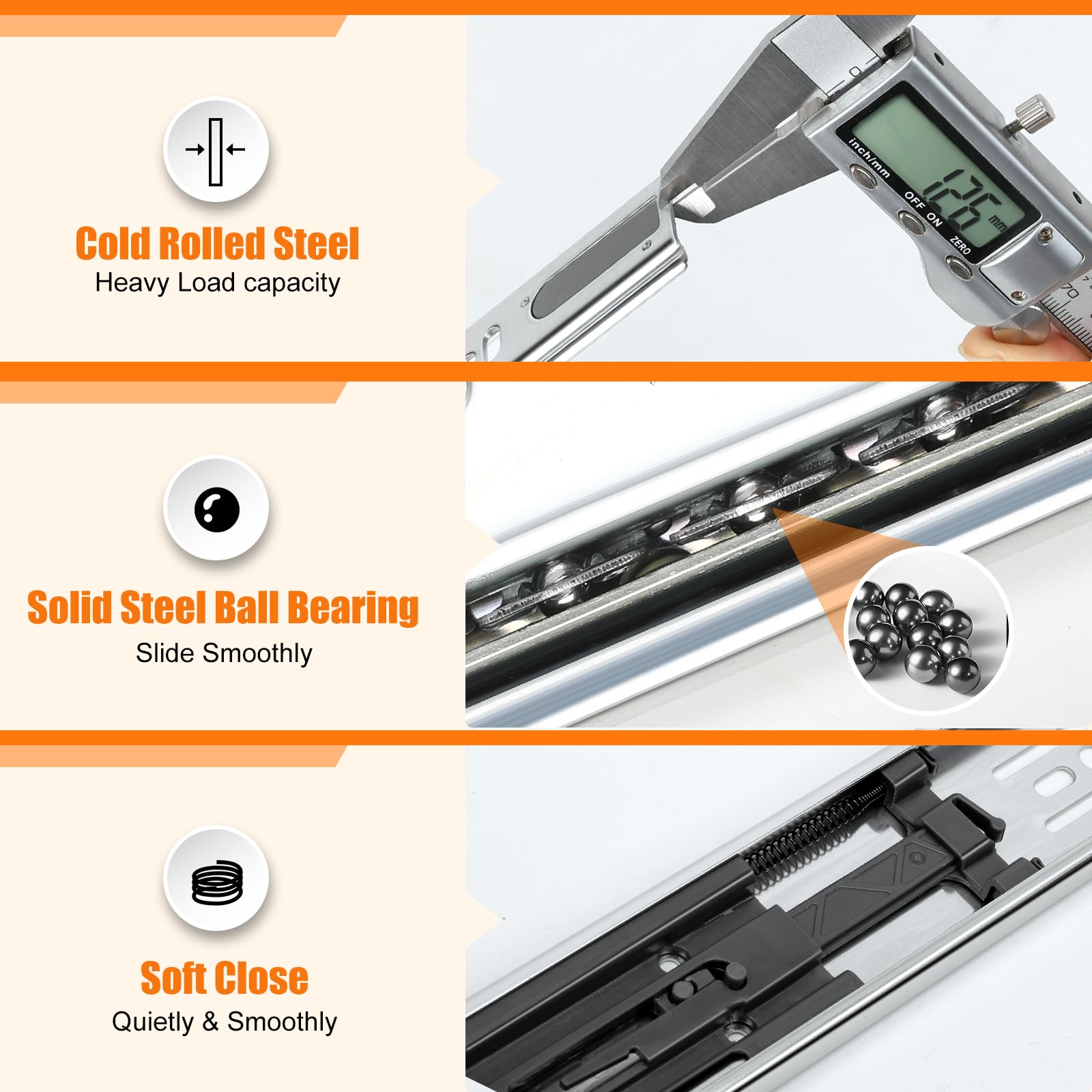 HBL double anti-drop protection keeps drawers secure during use.