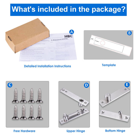 HBL' easy-installation guide helps you mount the hinge quickly.