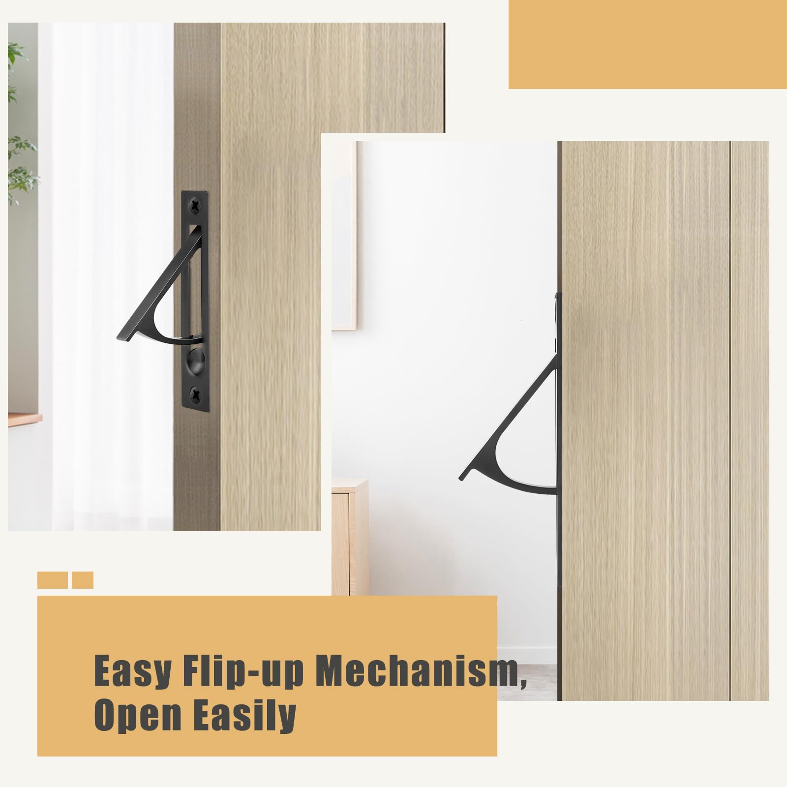 HBL' flush finger pull rounded edges close-up for gentle touch