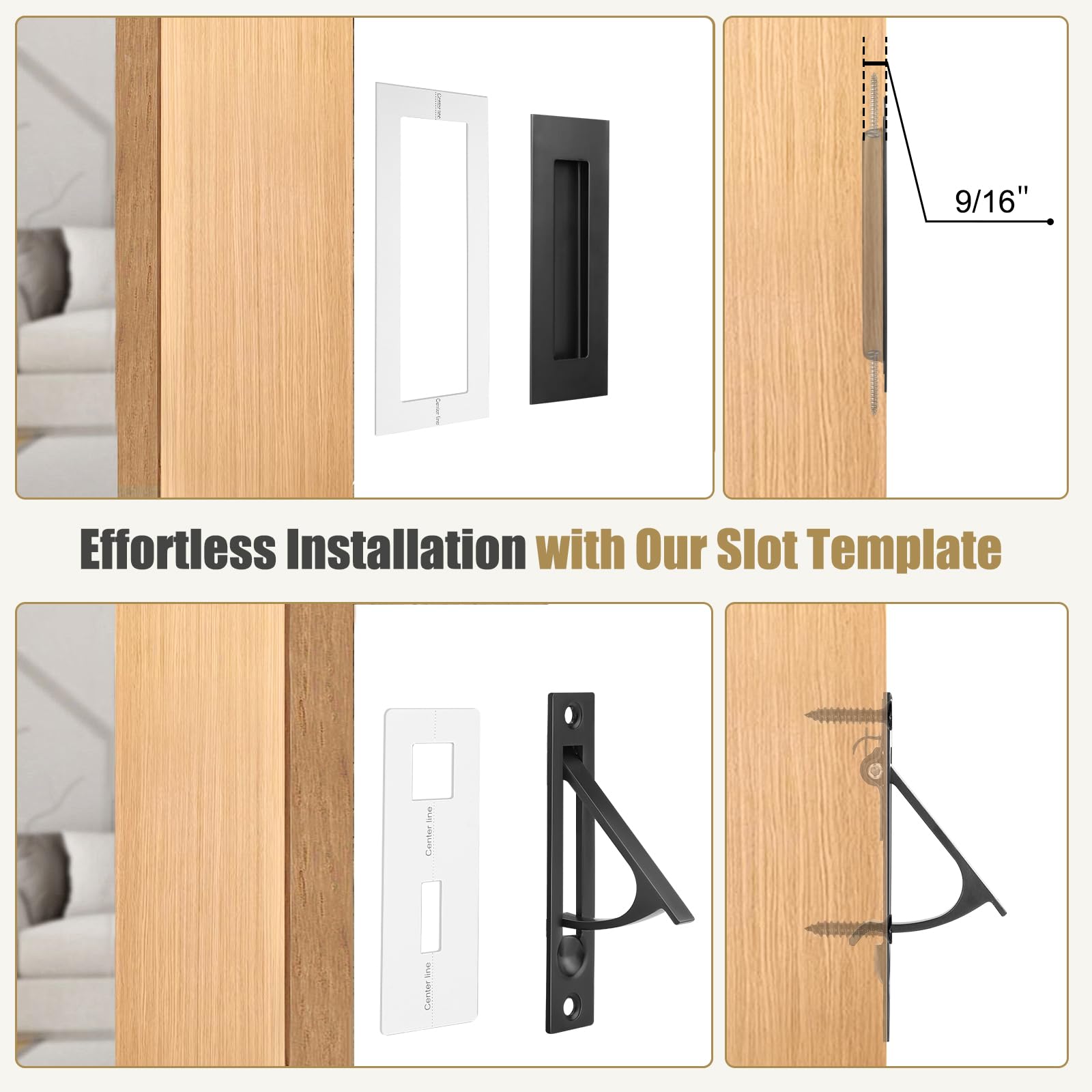 HBL' packaging with screws, template, and installation guide