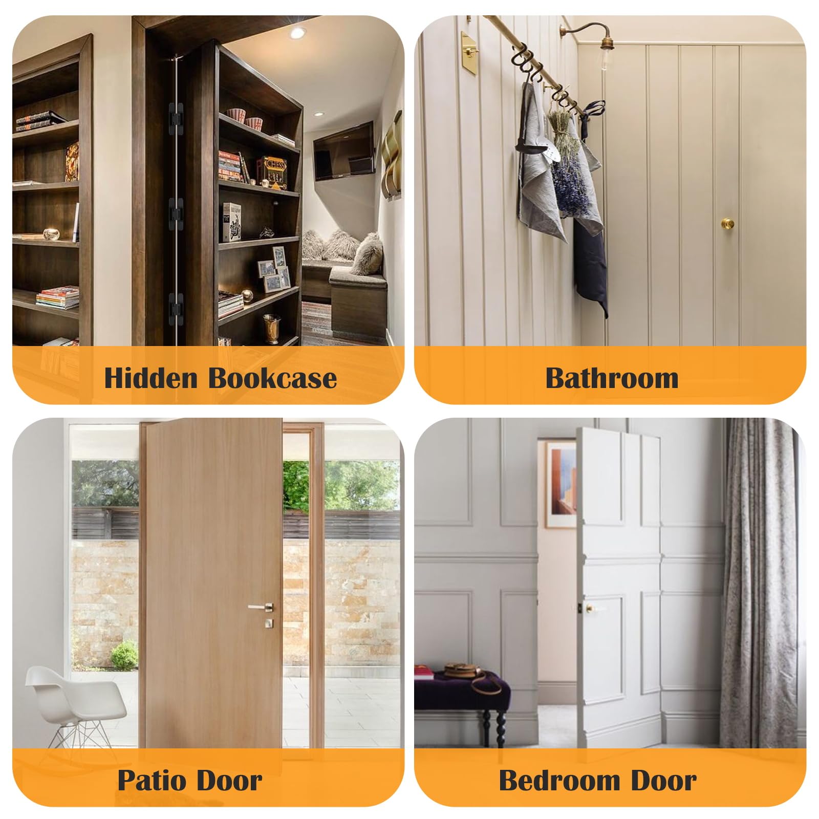 HBL' heavy duty hinges support up to 88 lbs per door