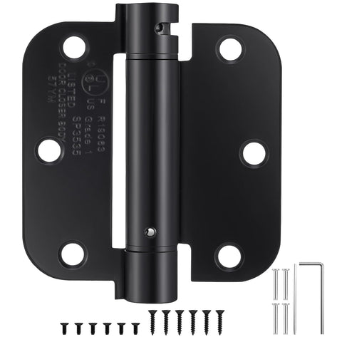 HBL self-closing hinges installed on a door for quiet closures