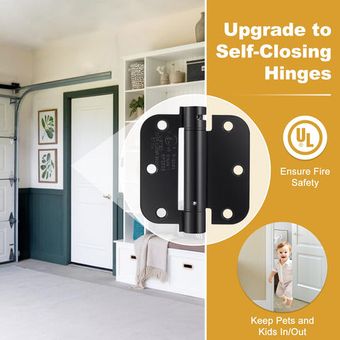 HBL automatic hinge on a doorway showing the 5/8 inch radius