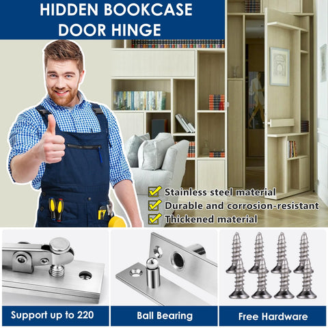 HBL' stainless steel pivot hinge resists rust in busy spaces.