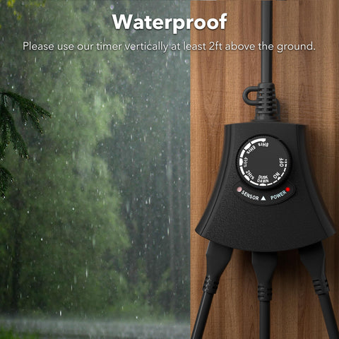 Weatherproof casing protects lights and pumps against sun and rain.