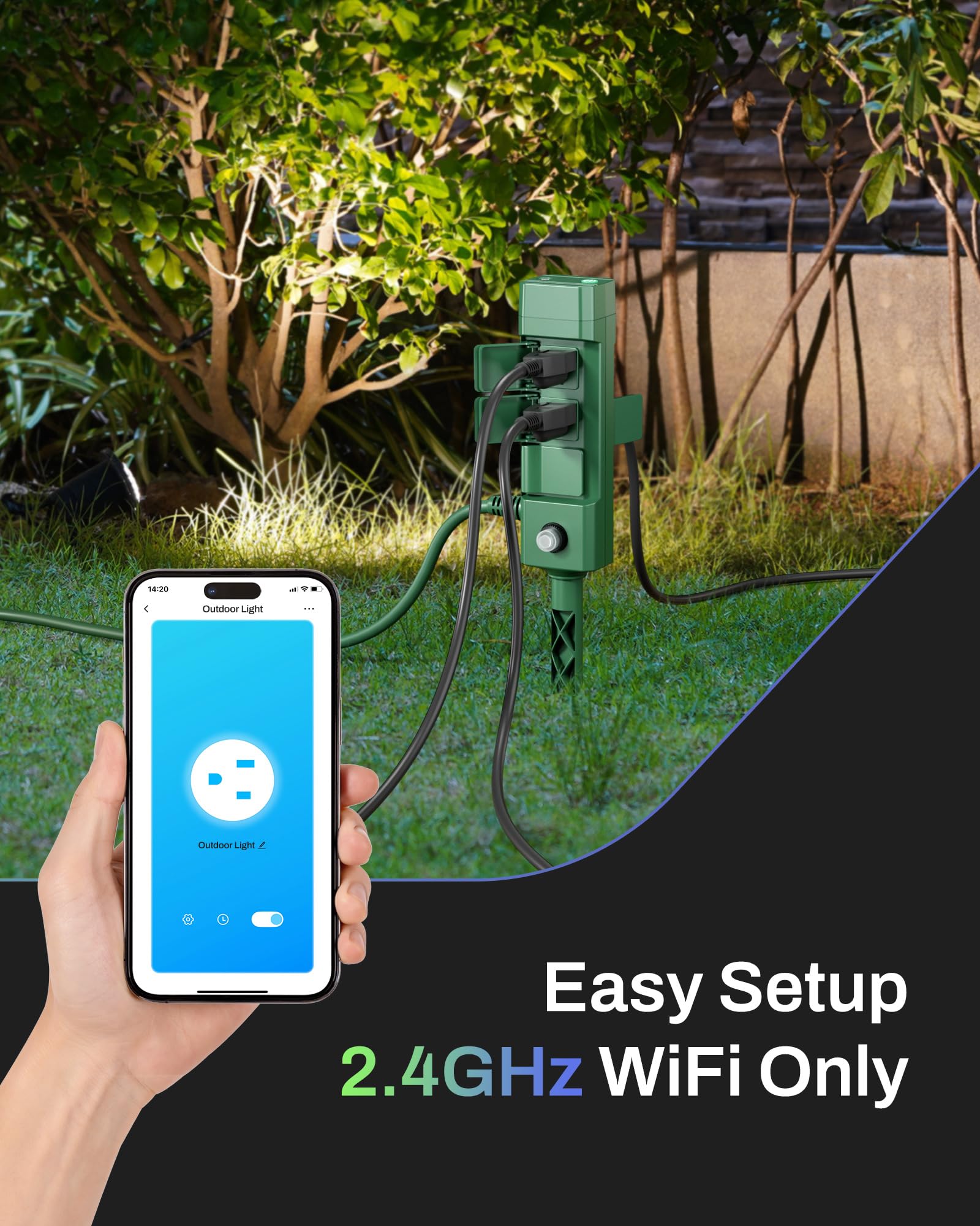 HBN outdoor smart plug IP44 waterproof housing protects against weather