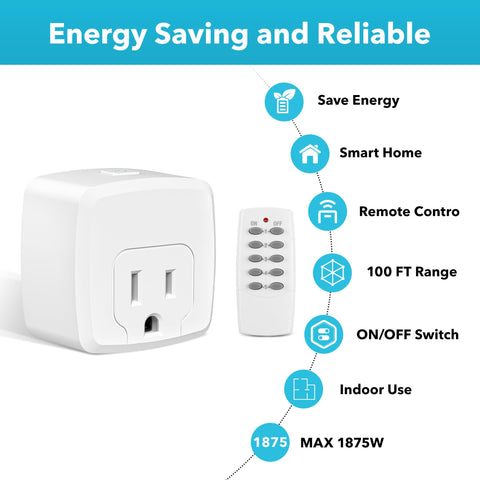 HBN remote control outlet space-saving wall-socket design frees other outlets.