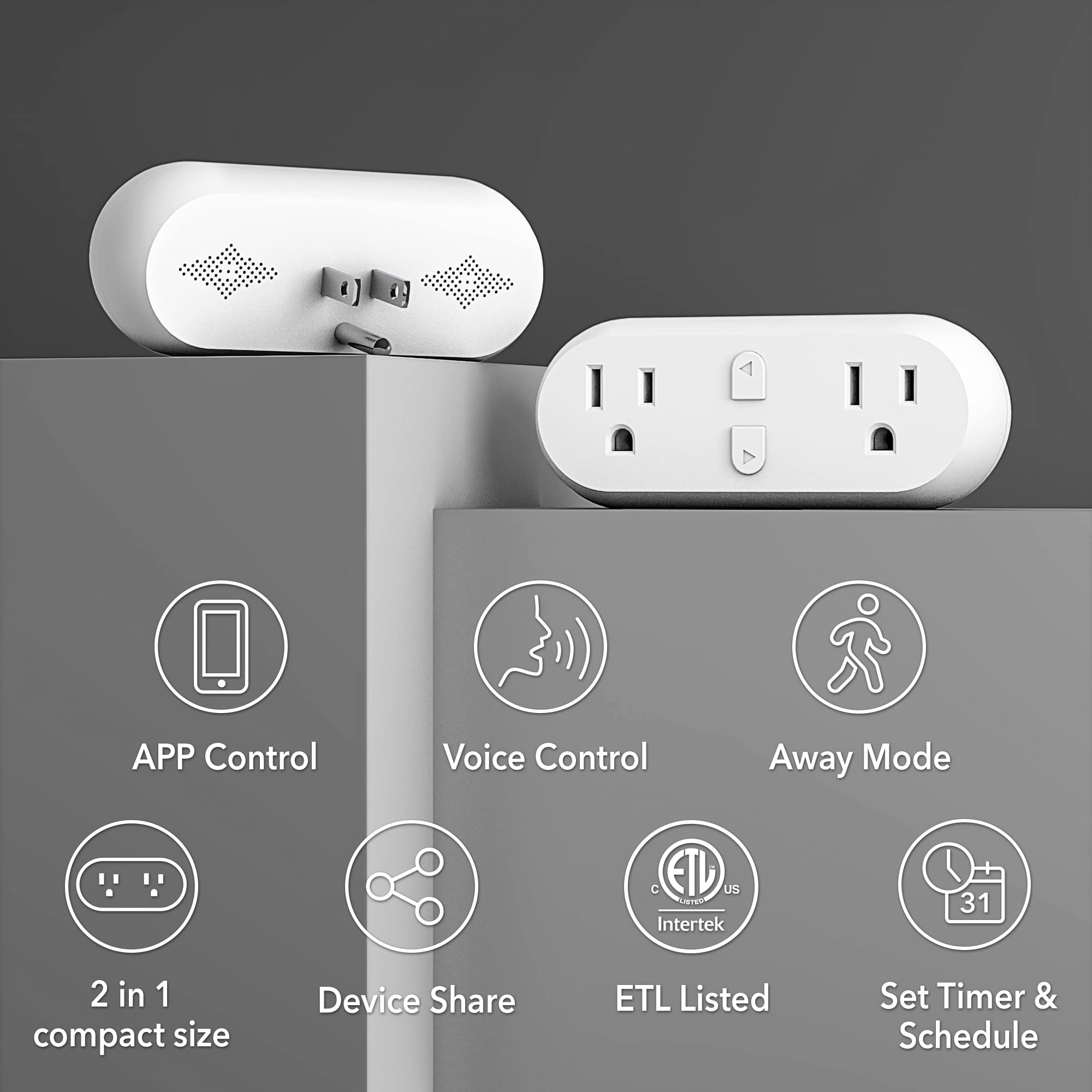 HBN Smart Plug remote-control setup powering lamps via phone.