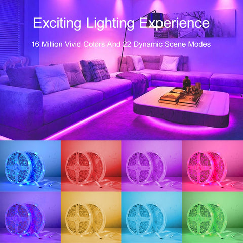 HBOWMDJIA LED lights app control for easy color and brightness adjustments.