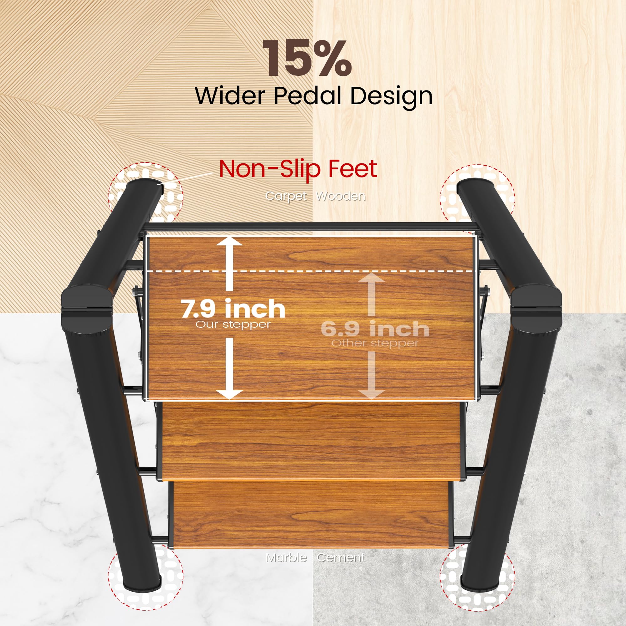 HBTower Step Ladder folded compact for easy storage in small spaces.