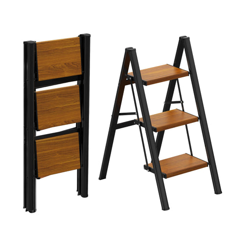 HBTower Step Ladder open with wide pedal for secure reach and stability.