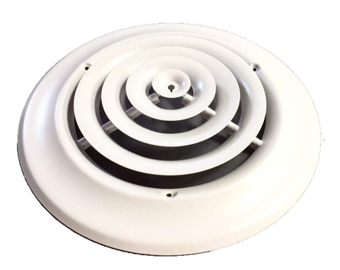 HBW ceiling diffuser steel construction with step-down rings ensures durable, even airflow across the room.