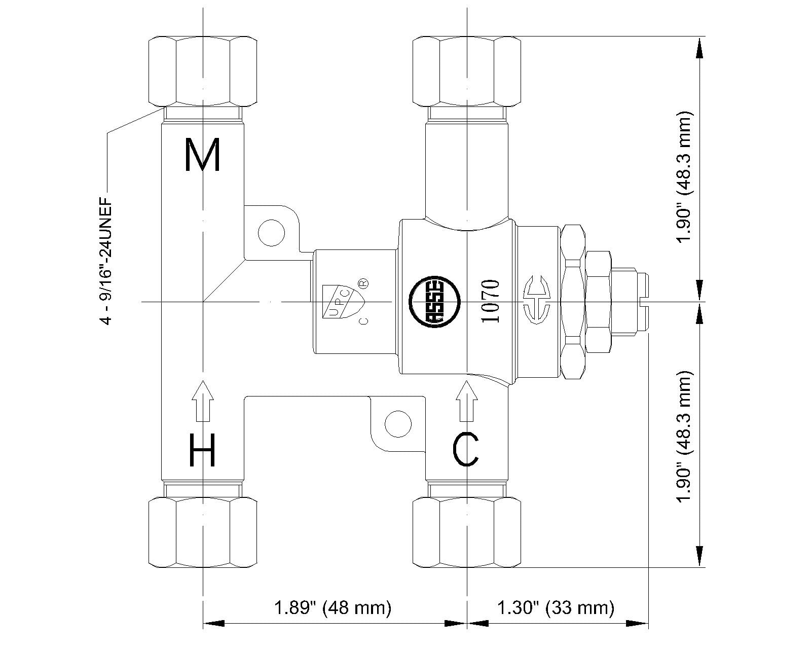 BT-T40LF-38 3/8 inch OD tube connection for easy plumbing installation.