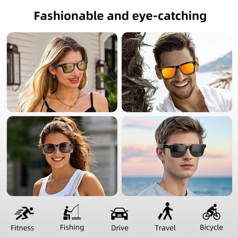 HCHRVR matte brown clip-on pairs with outfits while blocking glare