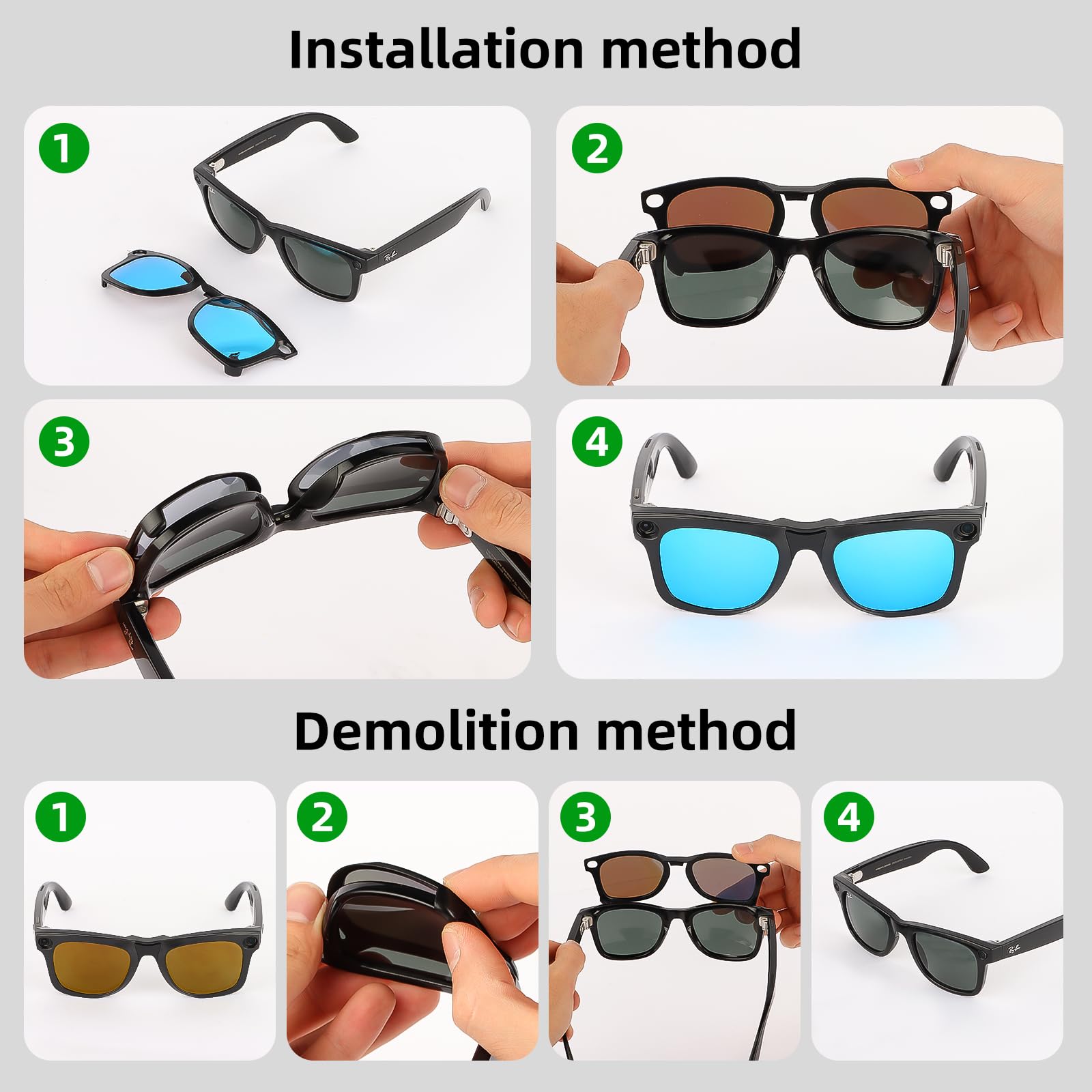 HCHRVR matte gray clip-on for Ray-Ban boosts outdoor comfort