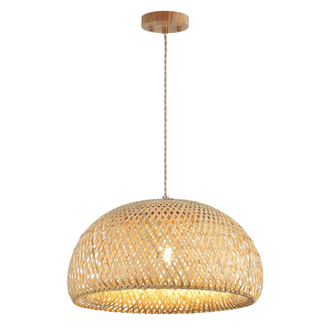 Hchunqjor bamboo large pendant light shade adds natural warmth to kitchens and dining areas.