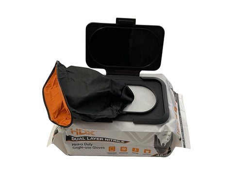 HDX nitrile gloves are touchscreen compatible for device use