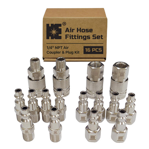 Cosmostar 16-piece air fittings set in a box for organized storage and quick access