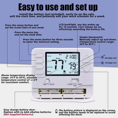 Heagstat dual power options with power and battery modes