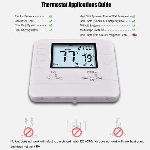 Heagstat no C-wire required on most 24V systems