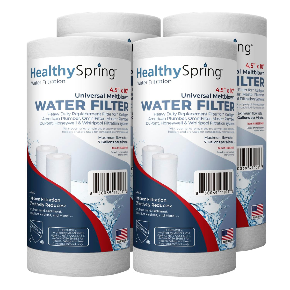 Healthy Spring 1-micron well water filter replacement box for whole-house systems